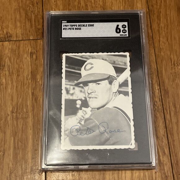 1969 Topps Deckle Edge Baseball #21 Pete Rose SGC 6 Nicely Centered - Picture 1 of 3